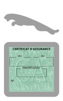 Porte Vignette Assurance Pare Brise Voiture Pour Jaguar | Étui Simple Pochette Adhésive Autocollant Sticker Gris