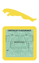 Porte Vignette Assurance Pare Brise Voiture Pour Jaguar | Étui Simple Pochette Adhésive Autocollant Sticker Jaune
