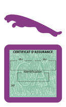 Porte Vignette Assurance Pare Brise Voiture Pour Jaguar | Étui Simple Pochette Adhésive Autocollant Sticker Mauve