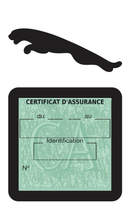 Porte Vignette Assurance Pare Brise Voiture Pour Jaguar | Étui Simple Pochette Adhésive Autocollant Sticker Noir