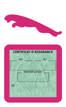 Porte Vignette Assurance Pare Brise Voiture Pour Jaguar | Étui Simple Pochette Adhésive Autocollant Sticker Rose