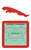 Porte Vignette Assurance Pare Brise Voiture Pour Jaguar | Étui Simple Pochette Adhésive Autocollant Sticker Rouge
