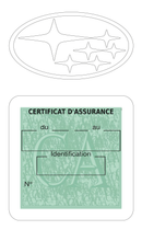 Porte Vignette Assurance Pare Brise Voiture Pour Subaru | Étui Simple Pochette Adhésive Autocollant Sticker Blanc