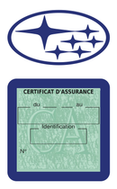 Porte Vignette Assurance Pare Brise Voiture Pour Subaru | Étui Simple Pochette Adhésive Autocollant Sticker Bleu