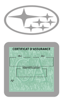 Porte Vignette Assurance Pare Brise Voiture Pour Subaru | Étui Simple Pochette Adhésive Autocollant Sticker Gris