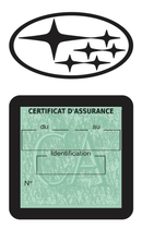Porte Vignette Assurance Pare Brise Voiture Pour Subaru | Étui Simple Pochette Adhésive Autocollant Sticker Noir