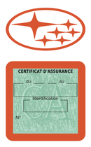 Porte Vignette Assurance Pare Brise Voiture Pour Subaru | Étui Simple Pochette Adhésive Autocollant Sticker Orange