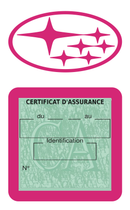 Porte Vignette Assurance Pare Brise Voiture Pour Subaru | Étui Simple Pochette Adhésive Autocollant Sticker Rose