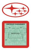 Porte Vignette Assurance Pare Brise Voiture Pour Subaru | Étui Simple Pochette Adhésive Autocollant Sticker Rouge