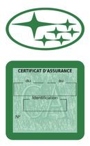 Porte Vignette Assurance Pare Brise Voiture Pour Subaru | Étui Simple Pochette Adhésive Autocollant Sticker Vert