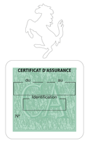 Porte Vignette Assurance Pare Brise Voiture Pour Ferrari | Étui Simple Pochette Adhésive Autocollant Sticker Blanc