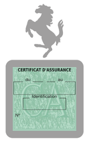 Porte Vignette Assurance Pare Brise Voiture Pour Ferrari | Étui Simple Pochette Adhésive Autocollant Sticker Gris