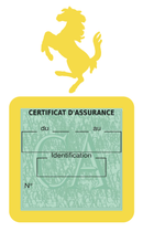 Porte Vignette Assurance Pare Brise Voiture Pour Ferrari | Étui Simple Pochette Adhésive Autocollant Sticker Jaune
