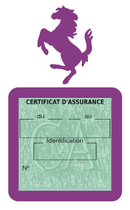Porte Vignette Assurance Pare Brise Voiture Pour Ferrari | Étui Simple Pochette Adhésive Autocollant Sticker Mauve