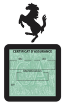 Porte Vignette Assurance Pare Brise Voiture Pour Ferrari | Étui Simple Pochette Adhésive Autocollant Sticker Noir