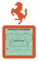 Porte Vignette Assurance Pare Brise Voiture Pour Ferrari | Étui Simple Pochette Adhésive Autocollant Sticker Orange