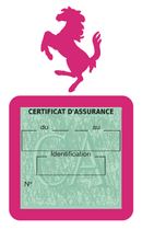 Porte Vignette Assurance Pare Brise Voiture Pour Ferrari | Étui Simple Pochette Adhésive Autocollant Sticker Rose