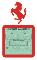 Porte Vignette Assurance Pare Brise Voiture Pour Ferrari | Étui Simple Pochette Adhésive Autocollant Sticker Rouge