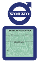Porte Vignette Assurance Pare Brise Voiture Pour Volvo | Étui Simple Pochette Adhésive Autocollant Sticker Bleu
