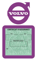Porte Vignette Assurance Pare Brise Voiture Pour Volvo | Étui Simple Pochette Adhésive Autocollant Sticker Mauve