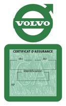 Porte Vignette Assurance Pare Brise Voiture Pour Volvo | Étui Simple Pochette Adhésive Autocollant Sticker Vert