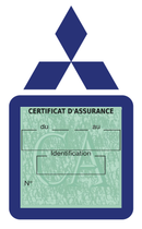 Porte Vignette Assurance Pare Brise Voiture Pour Mitsubishi | Étui Simple Pochette Adhésive Autocollant Sticker Bleu