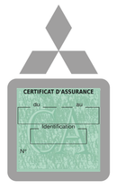 Porte Vignette Assurance Pare Brise Voiture Pour Mitsubishi | Étui Simple Pochette Adhésive Autocollant Sticker Gris