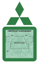 Porte Vignette Assurance Pare Brise Voiture Pour Mitsubishi | Étui Simple Pochette Adhésive Autocollant Sticker Vert