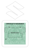 Porte Vignette Assurance Pare Brise Voiture Pour Suzuki | Étui Simple Pochette Adhésive Autocollant Sticker Blanc