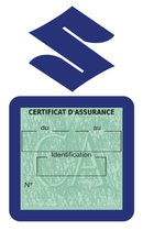 Porte Vignette Assurance Pare Brise Voiture Pour Suzuki | Étui Simple Pochette Adhésive Autocollant Sticker Bleu