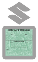 Porte Vignette Assurance Pare Brise Voiture Pour Suzuki | Étui Simple Pochette Adhésive Autocollant Sticker Gris