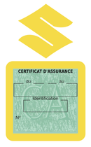 Porte Vignette Assurance Pare Brise Voiture Pour Suzuki | Étui Simple Pochette Adhésive Autocollant Sticker Jaune