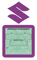 Porte Vignette Assurance Pare Brise Voiture Pour Suzuki | Étui Simple Pochette Adhésive Autocollant Sticker Mauve
