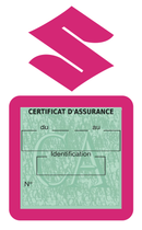 Porte Vignette Assurance Pare Brise Voiture Pour Suzuki | Étui Simple Pochette Adhésive Autocollant Sticker Rose