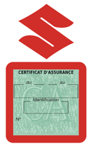 Porte Vignette Assurance Pare Brise Voiture Pour Suzuki | Étui Simple Pochette Adhésive Autocollant Sticker Rouge