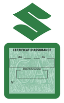 Porte Vignette Assurance Pare Brise Voiture Pour Suzuki | Étui Simple Pochette Adhésive Autocollant Sticker Vert