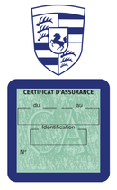 Porte Vignette Assurance Pare Brise Voiture Pour Porsche | Étui Simple Pochette Adhésive Autocollant Sticker Bleu