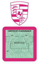 Porte Vignette Assurance Pare Brise Voiture Pour Porsche | Étui Simple Pochette Adhésive Autocollant Sticker Rose
