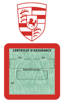 Porte Vignette Assurance Pare Brise Voiture Pour Porsche | Étui Simple Pochette Adhésive Autocollant Sticker Rouge