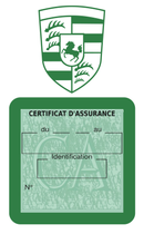 Porte Vignette Assurance Pare Brise Voiture Pour Porsche | Étui Simple Pochette Adhésive Autocollant Sticker Vert