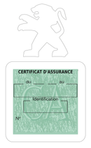 Porte Vignette Assurance Pare Brise Voiture Pour Peugeot Ancien Logo | Étui Simple Pochette Adhésive Autocollant Sticker Blanc