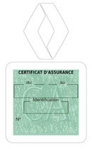 Porte Vignette Assurance Pare Brise Voiture Pour Renault Ancien Logo | Étui Simple Pochette Adhésive Autocollant Sticker Blanc