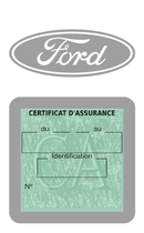 Porte Vignette Assurance Pare Brise Voiture Pour Ford Logo | Étui Simple Pochette Adhésive Autocollant Sticker Gris