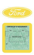 Porte Vignette Assurance Pare Brise Voiture Pour Ford Logo | Étui Simple Pochette Adhésive Autocollant Sticker Jaune