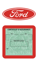 Porte Vignette Assurance Pare Brise Voiture Pour Ford Logo | Étui Simple Pochette Adhésive Autocollant Sticker Rouge