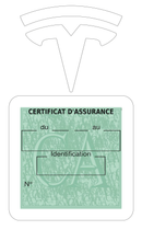 Porte Vignette Assurance Pare Brise Voiture Pour Tesla | Étui Simple Pochette Adhésive Autocollant Sticker Blanc