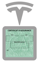 Porte Vignette Assurance Pare Brise Voiture Pour Tesla | Étui Simple Pochette Adhésive Autocollant Sticker Gris