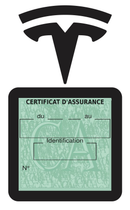 Porte Vignette Assurance Pare Brise Voiture Pour Tesla | Étui Simple Pochette Adhésive Autocollant Sticker Noir