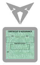 Porte Vignette Assurance Pare Brise Voiture Pour Cupra | Étui Simple Pochette Adhésive Autocollant Sticker Gris