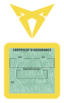 Porte Vignette Assurance Pare Brise Voiture Pour Cupra | Étui Simple Pochette Adhésive Autocollant Sticker Jaune